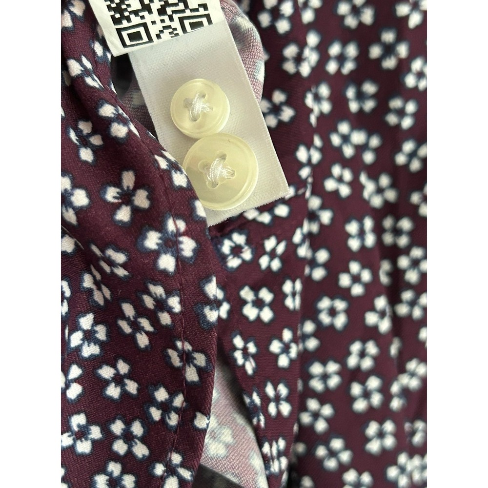 Bonobos Mens L Slim Fit Shirt LS Button Down Stretch Burgundy White Flowers - Picture 10 of 14